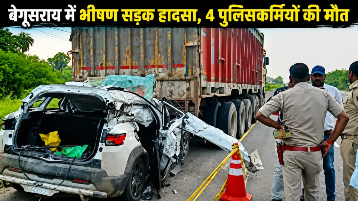 पटना से लौट रहे तीन थानाध्यक्ष समेत चार की दर्दनाक मौत