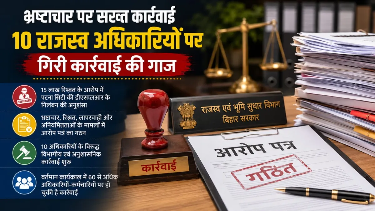 भ्रष्टाचार और लापरवाही पर सख्त हुआ राजस्व विभाग, 10 अधिकारियों पर गिरी कार्रवाई की गाज