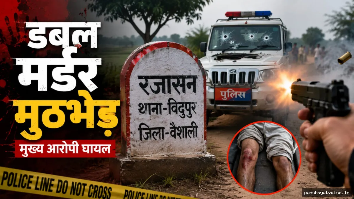 वैशाली में डबल मर्डर का मुख्य आरोपी पुलिस मुठभेड़ में घायल, दोनों घुटनों के पास लगी गोली