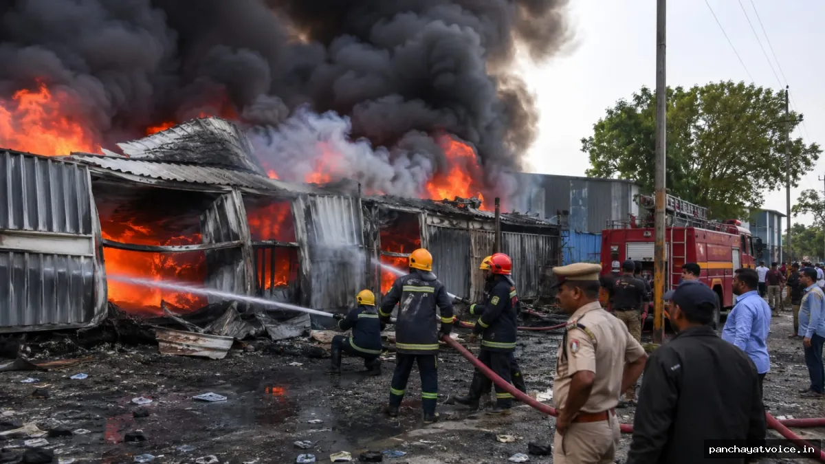 अहमदाबाद की पटाखा फैक्ट्री में भीषण आग, आठ की मौत
