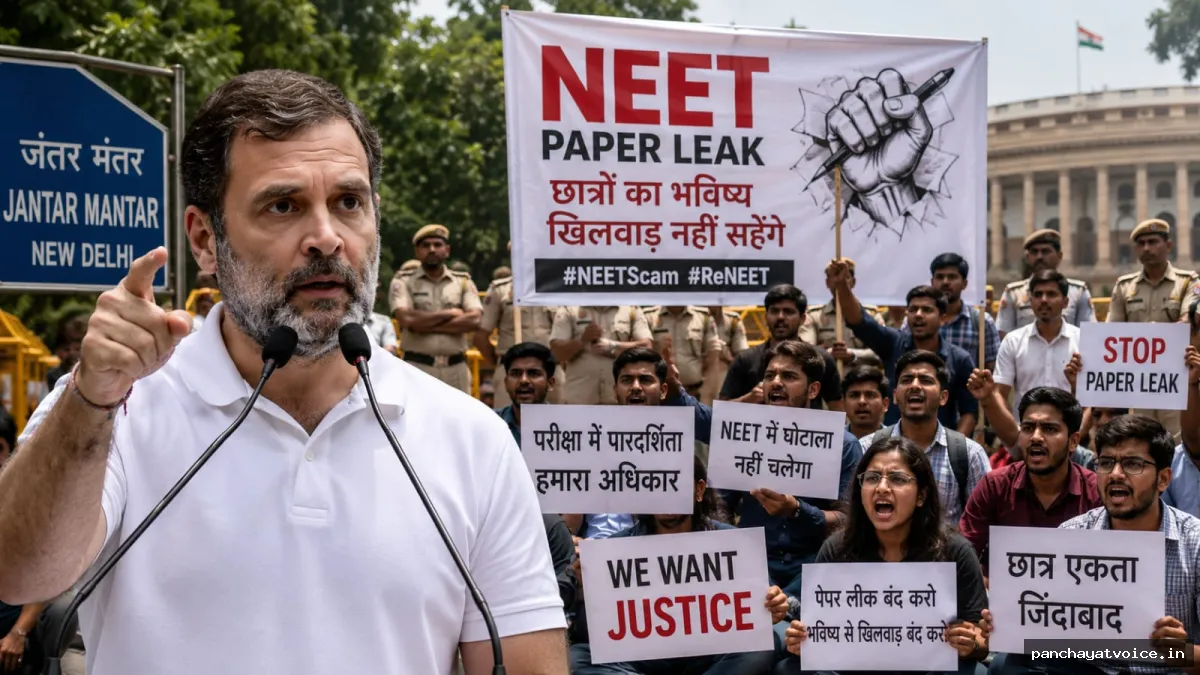 नीट पेपर लीक विवाद में राहुल गांधी ने मोदी सरकार को घेरा