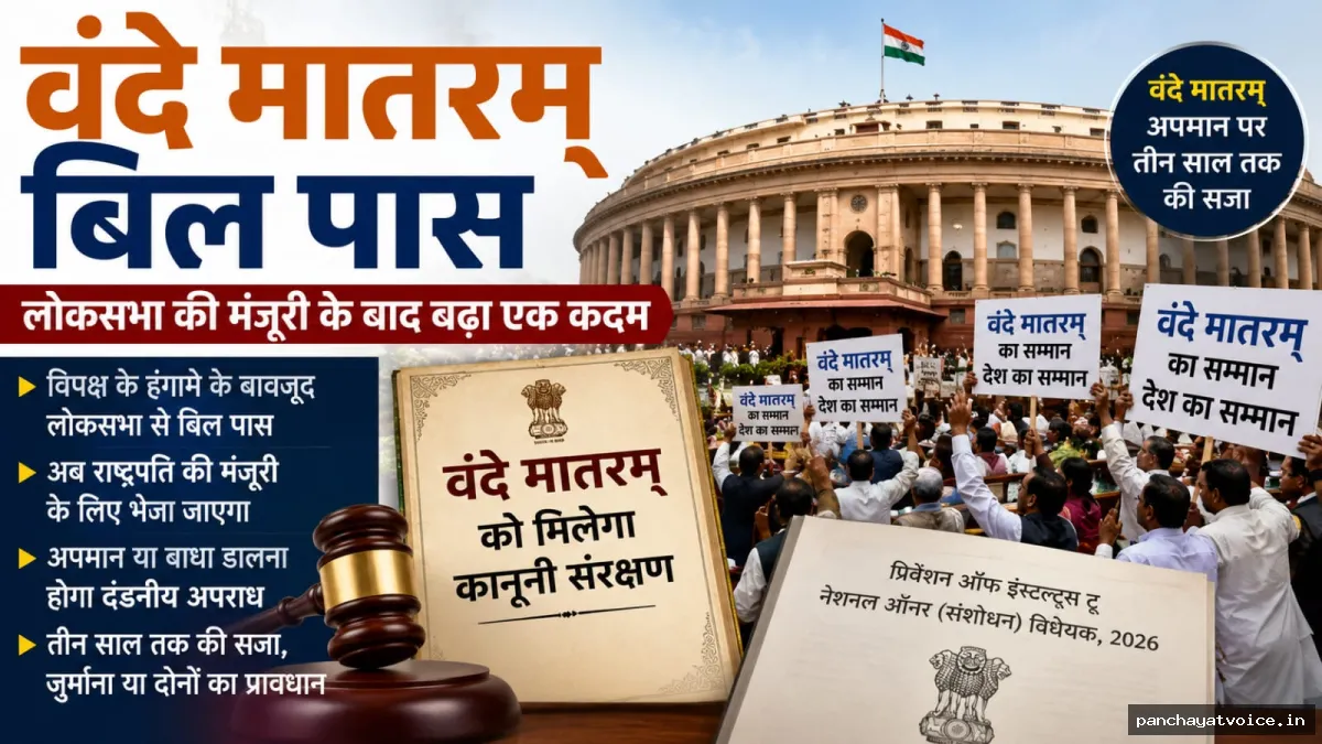 लोकसभा की मंजूरी के बाद वंदे मातरम् को मिलेगा राष्ट्रगान जैसा कानूनी संरक्षण