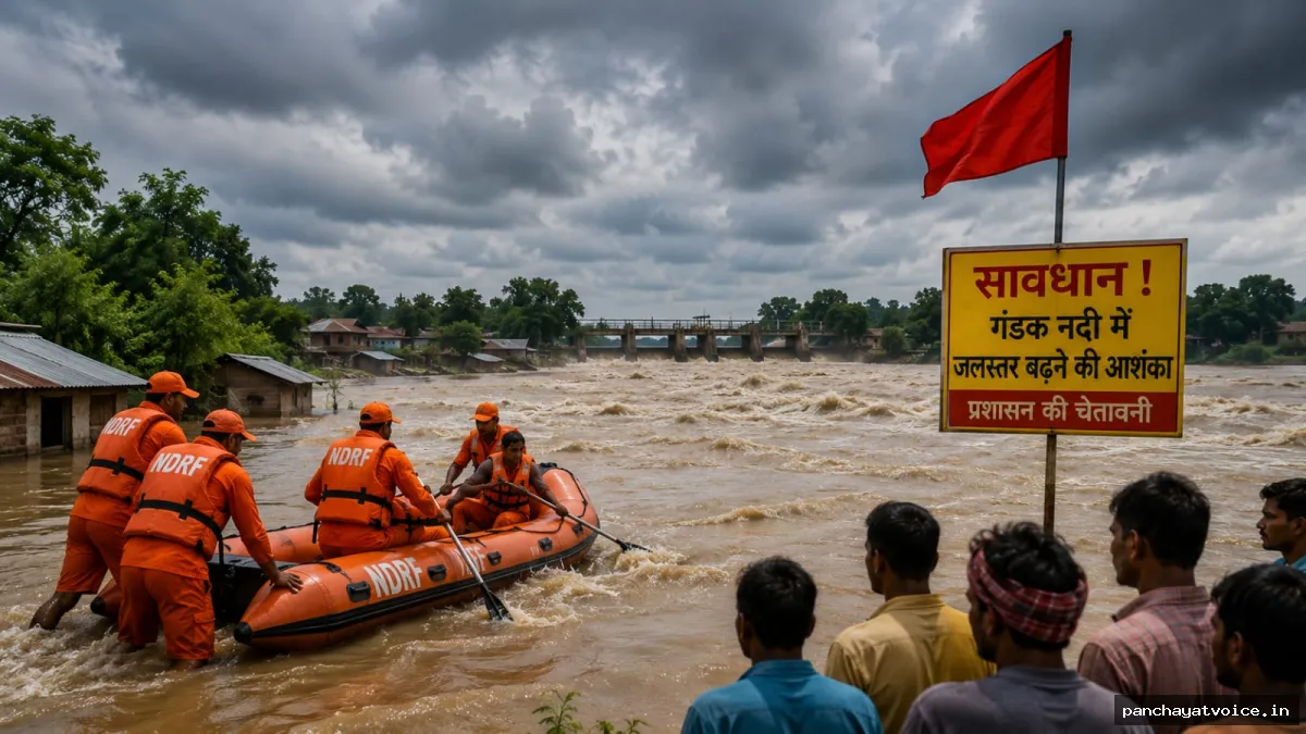 गंडक में अचानक बाढ़ का खतरा, छह जिलों में विशेष सतर्कता