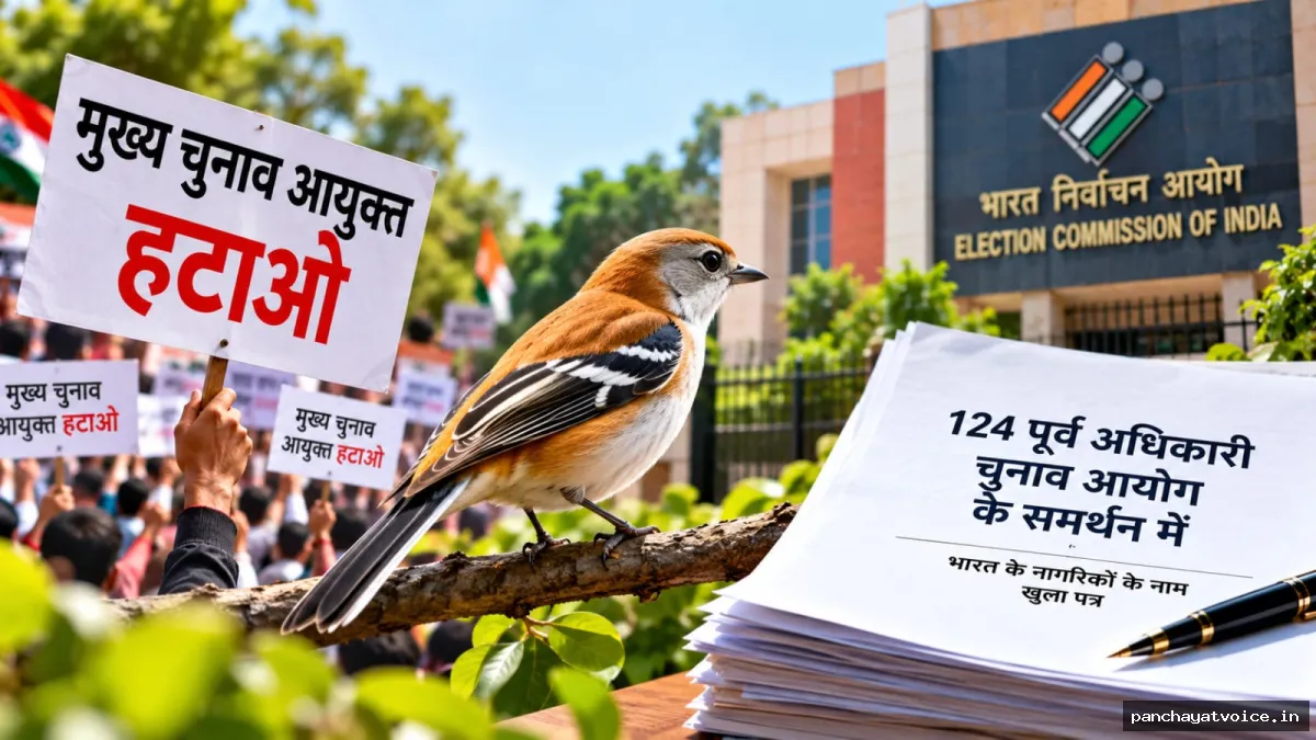 चुनाव आयुक्त के खिलाफ प्रदर्शन, बचाव में उतरे 124 पूर्व अधिकारी