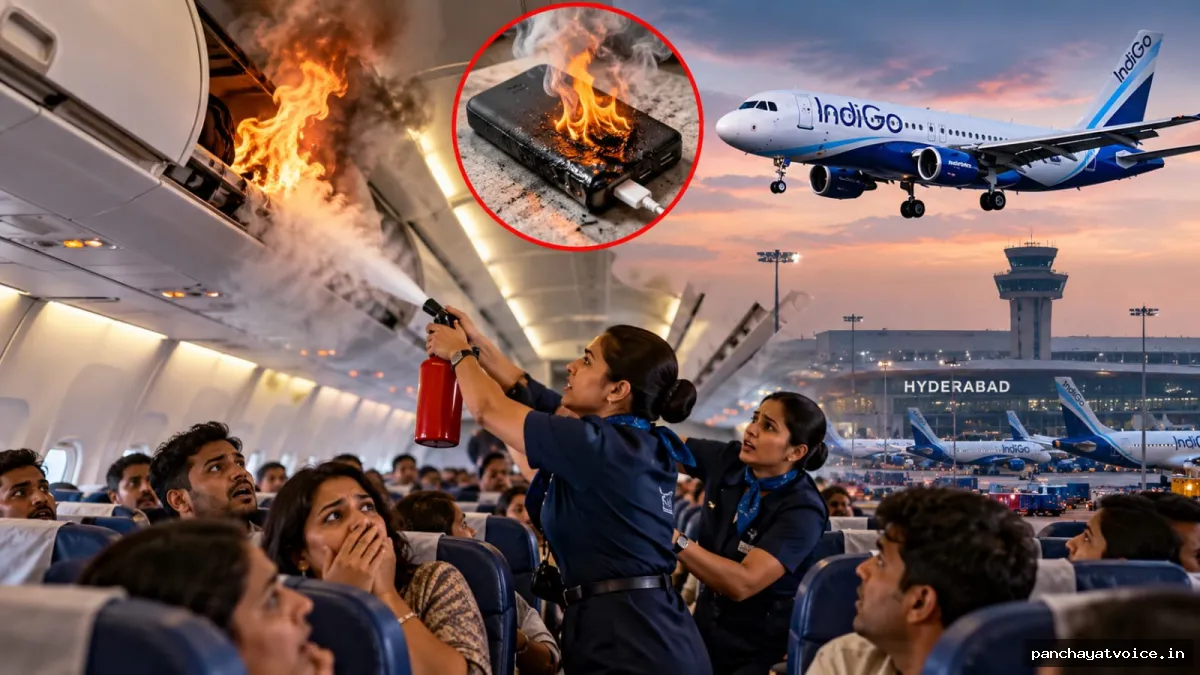 उड़ते विमान में पावर बैंक से उठीं आग की लपटें, हैदराबाद में आपात लैंडिंग